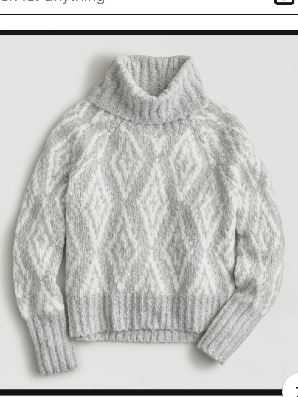 JCrew Chunky Fair isle Turtleneck Sweater